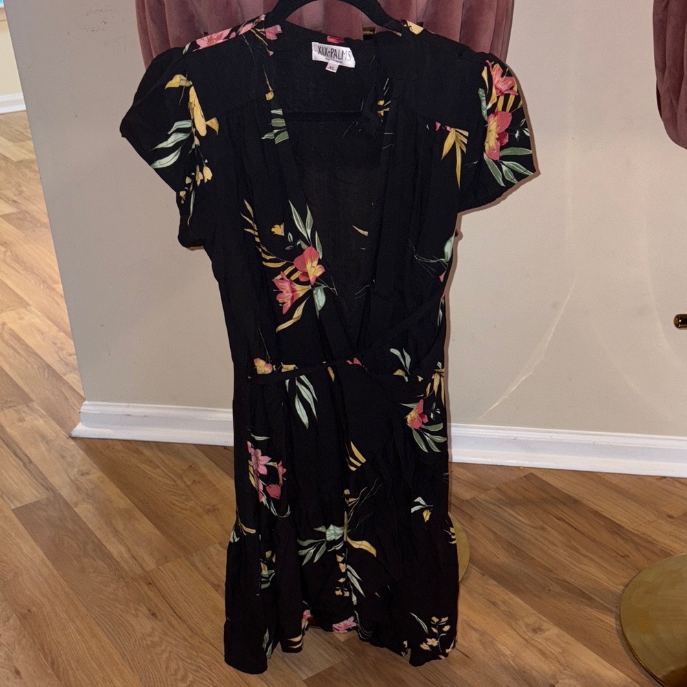 Universal Thread Black Floral Midi Dress